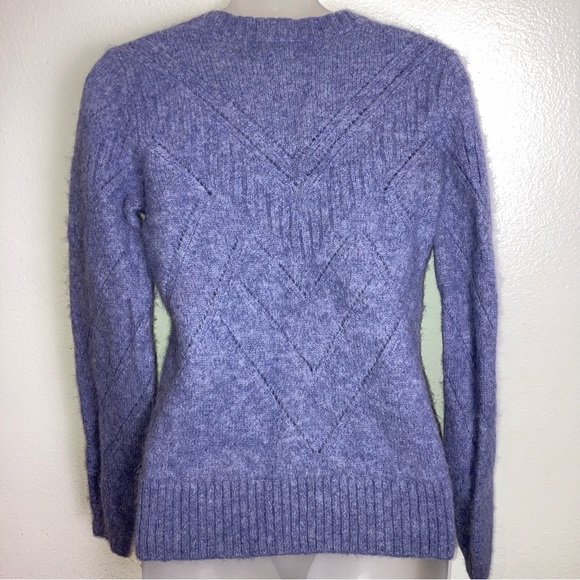 Banana Republic light purple cable knit alpaca blend sweater - Picture 4 of 7